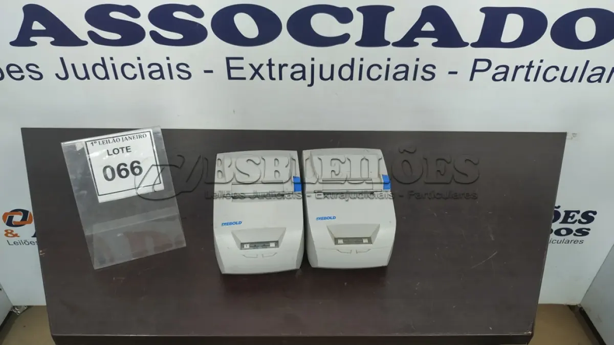 LOTE 066 - 02 IMPRESSORAS DE CUPOM SEM FONTE MARCA DIEBOLD.  (NO ESTADO) ATENÇÃO! FAZER A VISITAÇÃO ANTES DE ARREMATAR, NÃO SABEMOS SE FUNCIONA. LEILÃO NÃO TEM GARANTIA E NEM DEVOLUÇÃO, SUJEITO A POSSÍVEIS AVARIAS VISÍVEIS/OCULTAS E/OU AUSÊNCIA DE COMPONENTES.