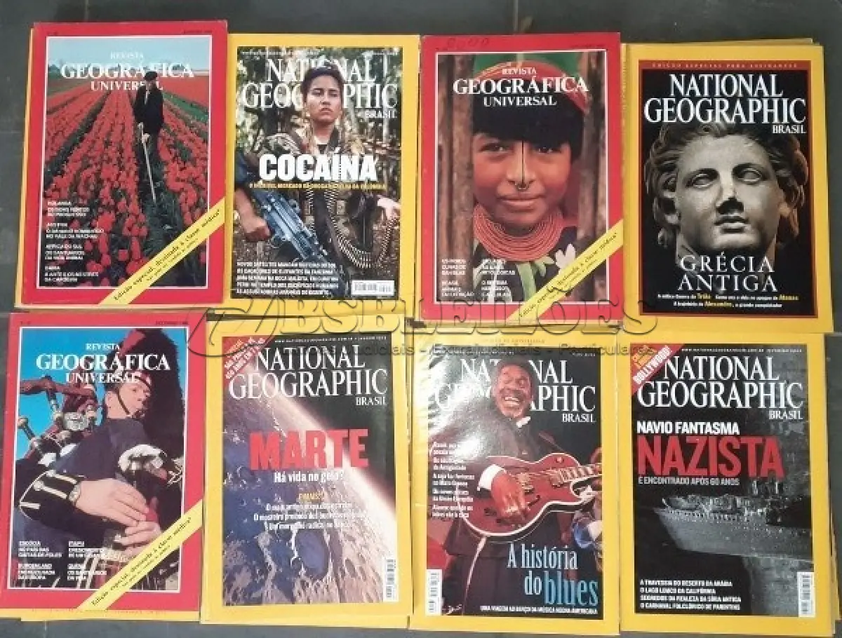 LOTE 469 - 01 COLEÇÃO COM 85 REVISTAS NATIONAL GEOGRAFIC. (NO ESTADO) ATENÇÃO! FAZER A VISITAÇÃO ANTES DE ARREMATAR, NÃO SABEMOS SE FUNCIONA, LEILÃO NÃO TEM GARANTIA E NEM DEVOLUÇÃO, SUJEITO A POSSÍVEIS AVARIAS VISÍVEIS/OCULTAS E/OU AUSÊNCIA DE COMPONENTES.