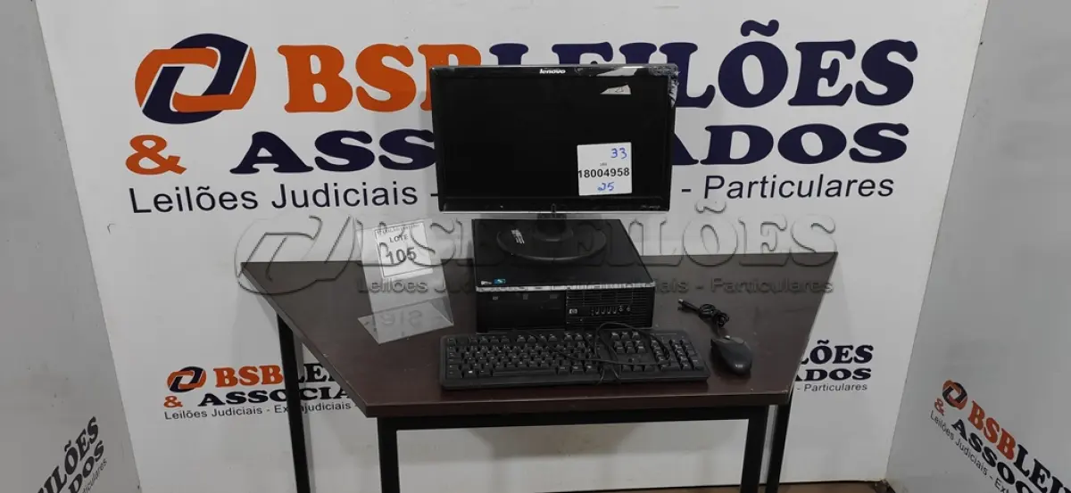 LOTE 105 - 01 CPU MARCA HP, 01 MONITOR MARCA LENOVO,01 TECLADO MARCA HP E 01 MOUSE.  (NO ESTADO) ATENÇÃO! FAZER A VISITAÇÃO ANTES DE ARREMATAR, NÃO SABEMOS SE FUNCIONA. LEILÃO NÃO TEM GARANTIA E NEM DEVOLUÇÃO, SUJEITO A POSSÍVEIS AVARIAS VISÍVEIS/OCULTAS E/OU AUSÊNCIA DE COMPONENTES.