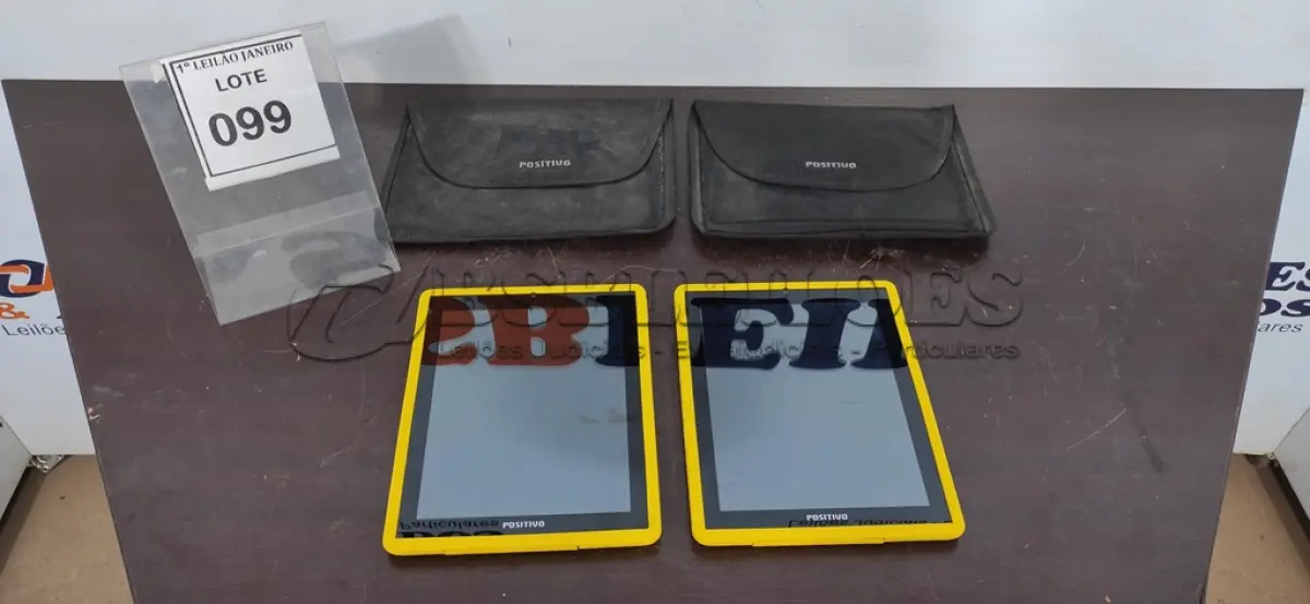 LOTE 099 - 02 TABLETS SEM FONTE MARCA POSITIVO. (NO ESTADO) ATENÇÃO! FAZER A VISITAÇÃO ANTES DE ARREMATAR, NÃO SABEMOS SE FUNCIONA, LEILÃO NÃO TEM GARANTIA E NEM DEVOLUÇÃO, SUJEITO A POSSÍVEIS AVARIAS VISÍVEIS/OCULTAS E/OU AUSÊNCIA DE COMPONENTES.