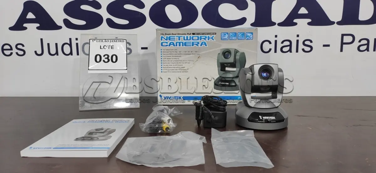 LOTE 030 - 01 CÂMERA DE REDE FIXA MARCA VIVOTEK.  (NO ESTADO) ATENÇÃO! FAZER A VISITAÇÃO ANTES DE ARREMATAR, NÃO SABEMOS SE FUNCIONA. LEILÃO NÃO TEM GARANTIA E NEM DEVOLUÇÃO, SUJEITO A POSSÍVEIS AVARIAS VISÍVEIS/OCULTAS E/OU AUSÊNCIA DE COMPONENTES.