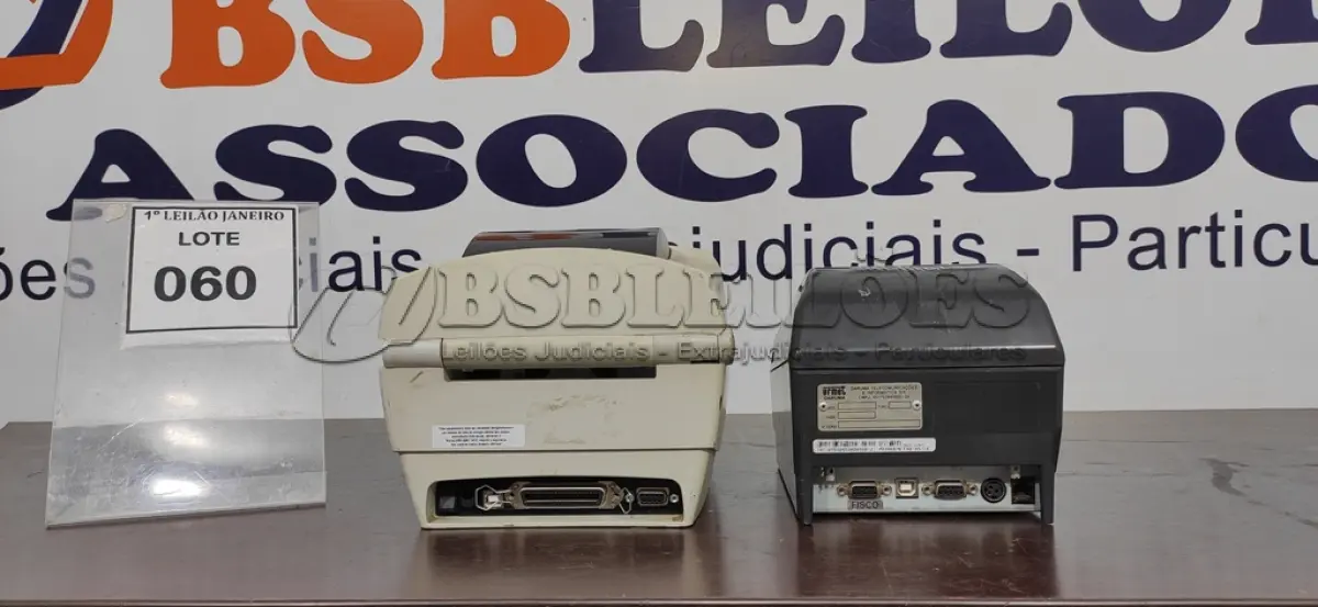LOTE 060 - 02 IMPRESSORAS DE CUPOM SEM FONTES MARCAS DIVERSAS.  (NO ESTADO) ATENÇÃO! FAZER A VISITAÇÃO ANTES DE ARREMATAR, NÃO SABEMOS SE FUNCIONA. LEILÃO NÃO TEM GARANTIA E NEM DEVOLUÇÃO, SUJEITO A POSSÍVEIS AVARIAS VISÍVEIS/OCULTAS E/OU AUSÊNCIA DE COMPONENTES.