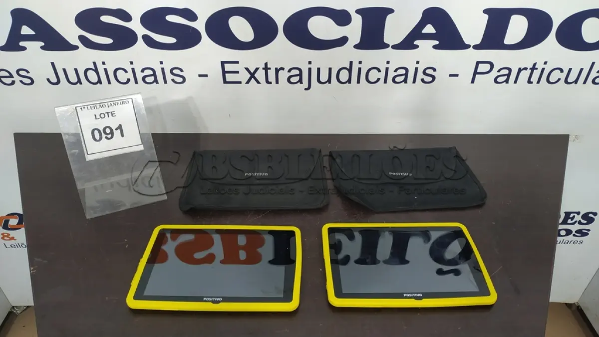 LOTE 091 - 02 TABLETS SEM FONTE MARCA POSITIVO. (NO ESTADO) ATENÇÃO! FAZER A VISITAÇÃO ANTES DE ARREMATAR, NÃO SABEMOS SE FUNCIONA, LEILÃO NÃO TEM GARANTIA E NEM DEVOLUÇÃO, SUJEITO A POSSÍVEIS AVARIAS VISÍVEIS/OCULTAS E/OU AUSÊNCIA DE COMPONENTES.