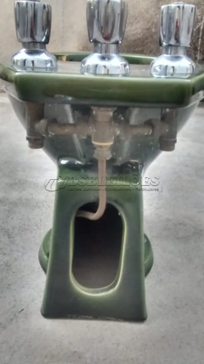LOTE 516 - 01 BIDÊ PORCELANA ANTIGO VERDE ESCURO MESCLADO VERDE-ESCURO COMPLETO. (NO ESTADO) ATENÇÃO! FAZER A VISITAÇÃO ANTES DE ARREMATAR, NÃO SABEMOS SE FUNCIONA, LEILÃO NÃO TEM GARANTIA E NEM DEVOLUÇÃO, SUJEITO A POSSÍVEIS AVARIAS VISÍVEIS/OCULTAS E/OU AUSÊNCIA DE COMPONENTES.