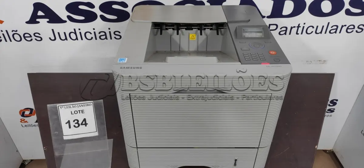 LOTE 134 - 01 IMPRESSORA MODELO ML-4510ND MARCA SAMSUNG.  (NO ESTADO) ATENÇÃO! FAZER A VISITAÇÃO ANTES DE ARREMATAR, NÃO SABEMOS SE FUNCIONA. LEILÃO NÃO TEM GARANTIA E NEM DEVOLUÇÃO, SUJEITO A POSSÍVEIS AVARIAS VISÍVEIS/OCULTAS E/OU AUSÊNCIA DE COMPONENTES.