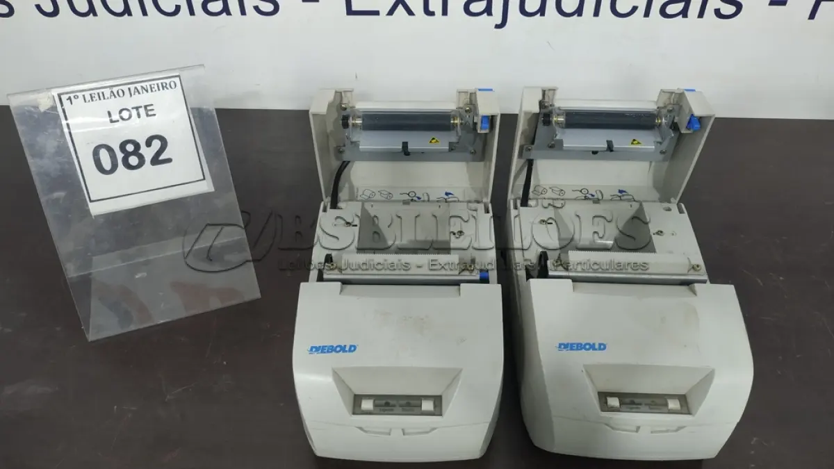 LOTE 082 - 02 IMPRESSORAS DE CUPOM SEM FONTE MARCA DIEBOLD.  (NO ESTADO) ATENÇÃO! FAZER A VISITAÇÃO ANTES DE ARREMATAR, NÃO SABEMOS SE FUNCIONA. LEILÃO NÃO TEM GARANTIA E NEM DEVOLUÇÃO, SUJEITO A POSSÍVEIS AVARIAS VISÍVEIS/OCULTAS E/OU AUSÊNCIA DE COMPONENTES.