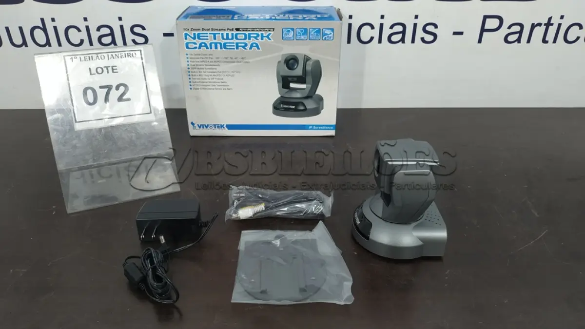 LOTE 072 - 01 CÂMERA DE REDE FIXA MARCA VIVOTEK.  (NO ESTADO) ATENÇÃO! FAZER A VISITAÇÃO ANTES DE ARREMATAR, NÃO SABEMOS SE FUNCIONA. LEILÃO NÃO TEM GARANTIA E NEM DEVOLUÇÃO, SUJEITO A POSSÍVEIS AVARIAS VISÍVEIS/OCULTAS E/OU AUSÊNCIA DE COMPONENTES.