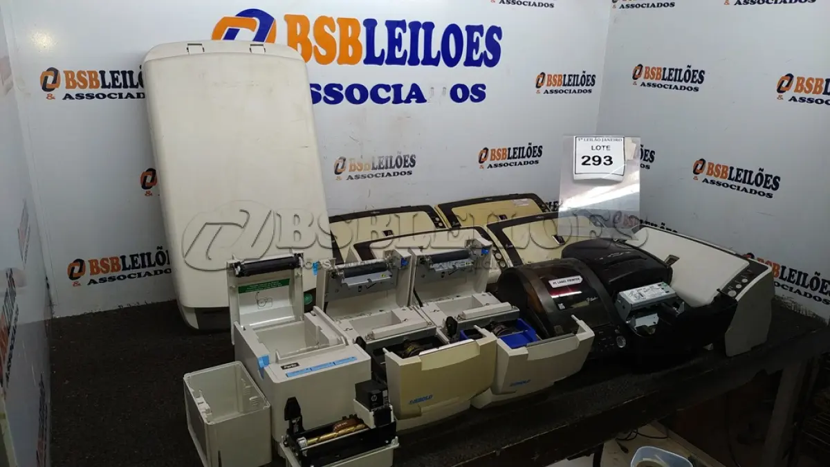 LOTE 293 - 06 SCANNERS E 05 IMPRESSORAS DE CUPOM DE MARCAS E MODELOS DIVERSOS.  (NO ESTADO) ATENÇÃO! FAZER A VISITAÇÃO ANTES DE ARREMATAR, NÃO SABEMOS SE FUNCIONA. LEILÃO NÃO TEM GARANTIA E NEM DEVOLUÇÃO, SUJEITO A POSSÍVEIS AVARIAS VISÍVEIS/OCULTAS E/OU AUSÊNCIA DE COMPONENTES.