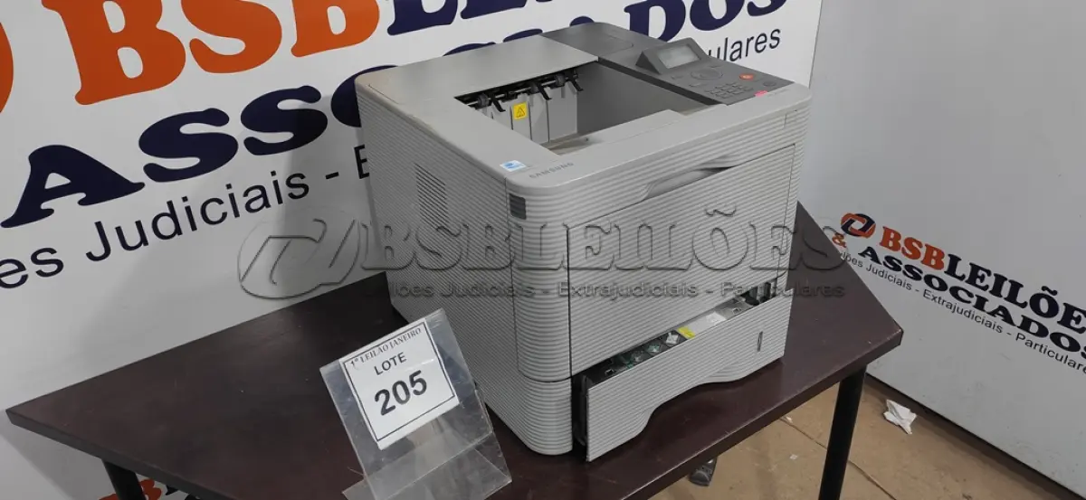 LOTE 205 - 01 IMPRESSORA MODELO ML-4510ND MARCA SAMSUNG.  (NO ESTADO) ATENÇÃO! FAZER A VISITAÇÃO ANTES DE ARREMATAR, NÃO SABEMOS SE FUNCIONA. LEILÃO NÃO TEM GARANTIA E NEM DEVOLUÇÃO, SUJEITO A POSSÍVEIS AVARIAS VISÍVEIS/OCULTAS E/OU AUSÊNCIA DE COMPONENTES.