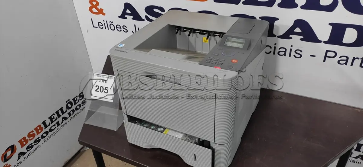 LOTE 205 - 01 IMPRESSORA MODELO ML-4510ND MARCA SAMSUNG.  (NO ESTADO) ATENÇÃO! FAZER A VISITAÇÃO ANTES DE ARREMATAR, NÃO SABEMOS SE FUNCIONA. LEILÃO NÃO TEM GARANTIA E NEM DEVOLUÇÃO, SUJEITO A POSSÍVEIS AVARIAS VISÍVEIS/OCULTAS E/OU AUSÊNCIA DE COMPONENTES.