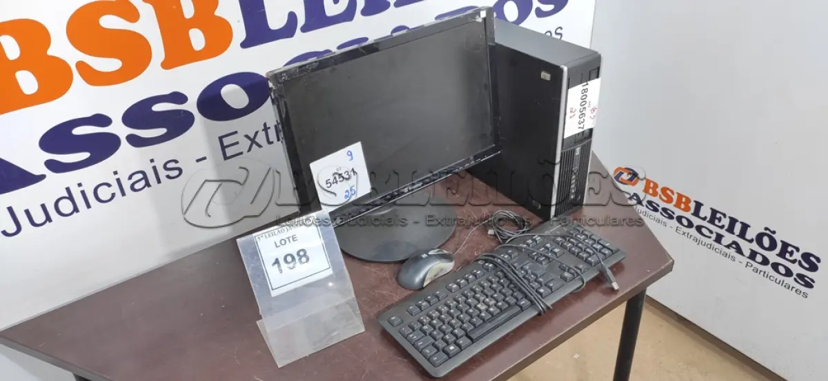 LOTE 198 - 01 CPU MARCA HP, 01 MONITOR MARCA INFOWAY, 01 TECLADO MARCA HP E 01 MOUSE.  (NO ESTADO) ATENÇÃO! FAZER A VISITAÇÃO ANTES DE ARREMATAR, NÃO SABEMOS SE FUNCIONA. LEILÃO NÃO TEM GARANTIA E NEM DEVOLUÇÃO, SUJEITO A POSSÍVEIS AVARIAS VISÍVEIS/OCULTAS E/OU AUSÊNCIA DE COMPONENTES.
