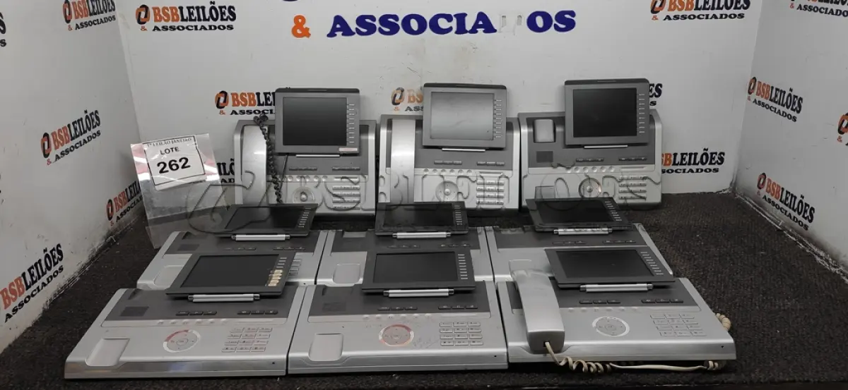 LOTE 262 - 09 APARELHOS DE TELEFONE MODELO SIEMENS OPENSTAGE.  (NO ESTADO) ATENÇÃO! FAZER A VISITAÇÃO ANTES DE ARREMATAR, NÃO SABEMOS SE FUNCIONA. LEILÃO NÃO TEM GARANTIA E NEM DEVOLUÇÃO, SUJEITO A POSSÍVEIS AVARIAS VISÍVEIS/OCULTAS E/OU AUSÊNCIA DE COMPONENTES.