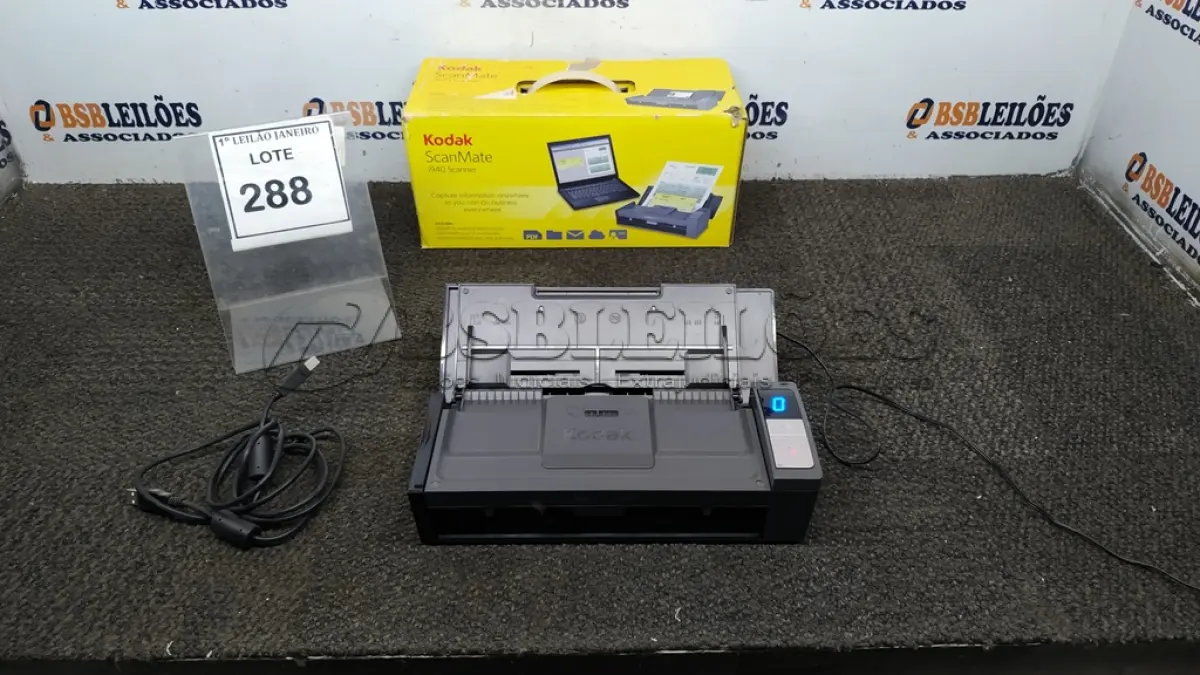 LOTE 288 - 01 SCANNER MODELO I1190 COM FONTE MARCA KODAK.  (NO ESTADO) ATENÇÃO! FAZER A VISITAÇÃO ANTES DE ARREMATAR, NÃO SABEMOS SE FUNCIONA. LEILÃO NÃO TEM GARANTIA E NEM DEVOLUÇÃO, SUJEITO A POSSÍVEIS AVARIAS VISÍVEIS/OCULTAS E/OU AUSÊNCIA DE COMPONENTES.