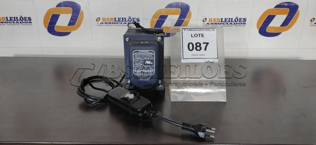 LOTE 087 - 01 TRANSFORMADOR 2.000 W. (NO ESTADO EM QUE SE ENCONTRA. SUJEITO A AVARIAS OCULTAS/VISÍVEIS.) BJ7532U