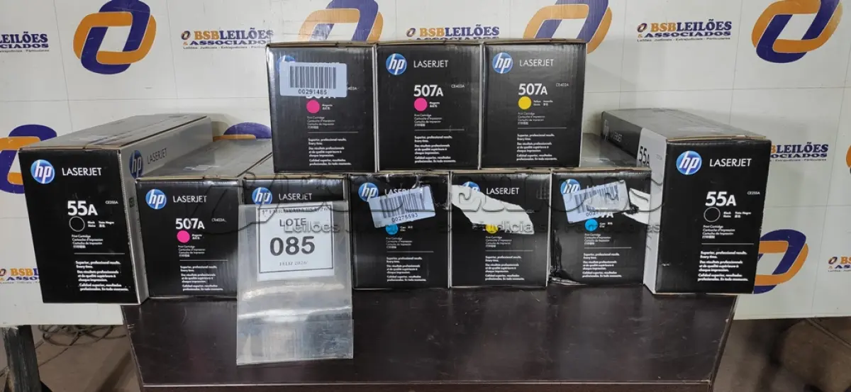 LOTE 085 - 04 TONNERS 507A MAGENTA, 02 TONNERS 507A CIAN, 02 TONNER 55A BLACK E 02 TONNERS YELLOW. (NO ESTADO EM QUE SE ENCONTRA. SUJEITO A AVARIAS OCULTAS/VISÍVEIS.) N/A