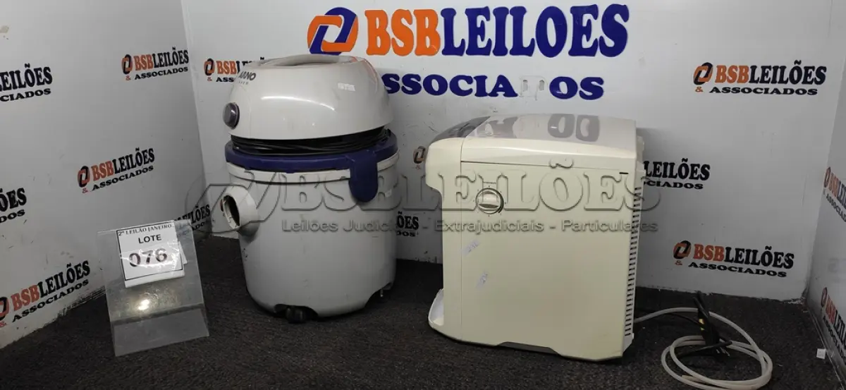 LOTE 076 - 01 PURIFICADOR DE ÁGUA E 01 ASPIRADOR DE PÓ (INCOMPLETO). (NO ESTADO) ATENÇÃO! FAZER A VISITAÇÃO ANTES DE ARREMATAR, NÃO SABEMOS SE FUNCIONA. LEILÃO NÃO TEM GARANTIA E NEM DEVOLUÇÃO, SUJEITO A POSSÍVEIS AVARIAS VISÍVEIS/OCULTAS E/OU AUSÊNCIA DE COMPONENTES.
