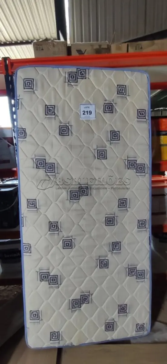 LOTE 219 - 01 COLCHÃO DE SOLTEIRO. (NO ESTADO EM QUE SE ENCONTRA. SUJEITO A AVARIAS OCULTAS/VISÍVEIS.) BJ6995X