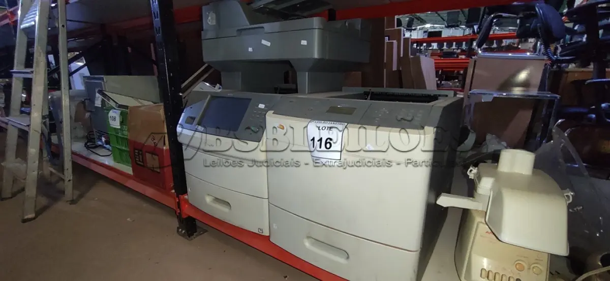 LOTE 116 - 02 IMPRESSORAS MARCA LEXMARK DE MODELOS DIVERSOS. (NO ESTADO) ATENÇÃO! FAZER A VISITAÇÃO ANTES DE ARREMATAR, NÃO SABEMOS SE FUNCIONA. LEILÃO NÃO TEM GARANTIA E NEM DEVOLUÇÃO, SUJEITO A POSSÍVEIS AVARIAS VISÍVEIS/OCULTAS E/OU AUSÊNCIA DE COMPONENTES.