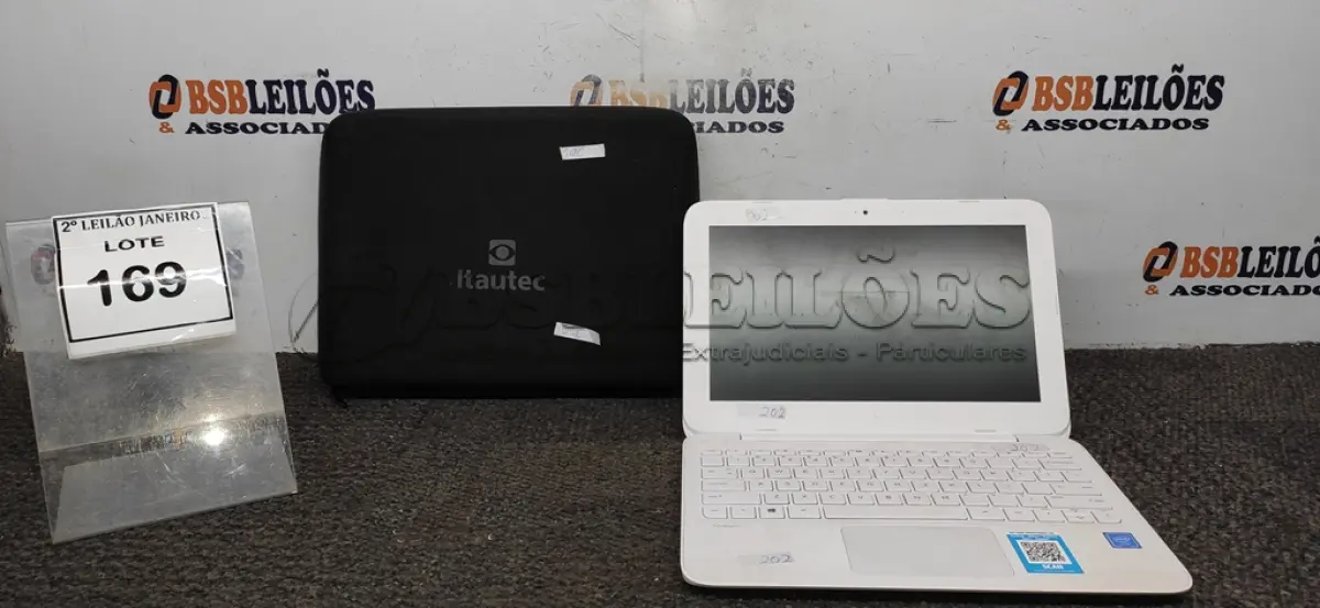 LOTE 169 - 01 NOTEBOOK MARCA HP COM PASTA. (NO ESTADO) ATENÇÃO! FAZER A VISITAÇÃO ANTES DE ARREMATAR, NÃO SABEMOS SE FUNCIONA. LEILÃO NÃO TEM GARANTIA E NEM DEVOLUÇÃO, SUJEITO A POSSÍVEIS AVARIAS VISÍVEIS/OCULTAS E/OU AUSÊNCIA DE COMPONENTES.
