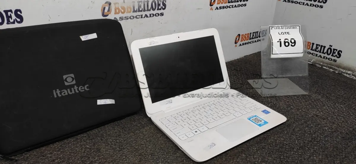 LOTE 169 - 01 NOTEBOOK MARCA HP COM PASTA. (NO ESTADO) ATENÇÃO! FAZER A VISITAÇÃO ANTES DE ARREMATAR, NÃO SABEMOS SE FUNCIONA. LEILÃO NÃO TEM GARANTIA E NEM DEVOLUÇÃO, SUJEITO A POSSÍVEIS AVARIAS VISÍVEIS/OCULTAS E/OU AUSÊNCIA DE COMPONENTES.