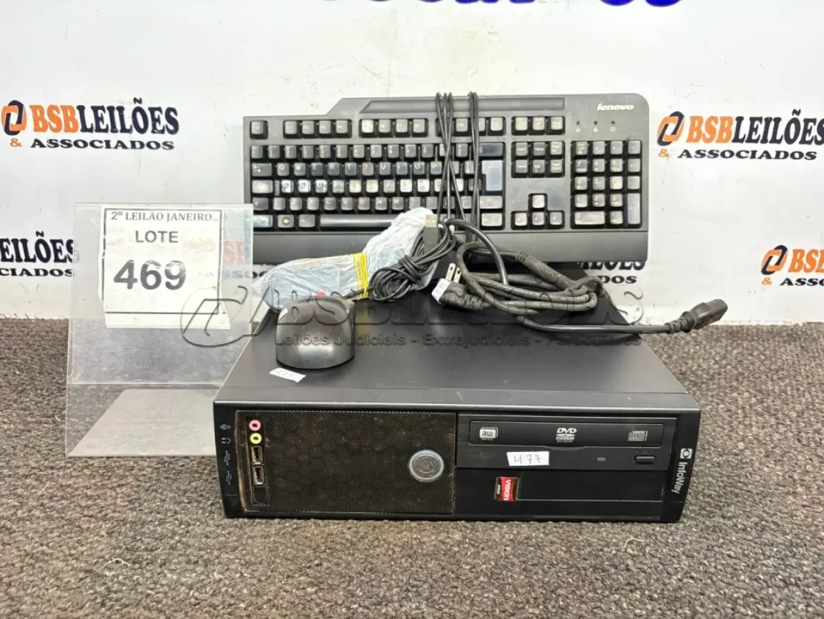 LOTE 469 - 01 CPU INFORWAY 4GB HD 500, 01 MOUSE , 01 TECLADO, 01 BASE DE CPU, 01 CABO DE FORÇA. (NO ESTADO) ATENÇÃO! FAZER A VISITAÇÃO ANTES DE ARREMATAR, NÃO SABEMOS SE FUNCIONA. LEILÃO NÃO TEM GARANTIA E NEM DEVOLUÇÃO, SUJEITO A POSSÍVEIS AVARIAS VISÍVEIS/OCULTAS E/OU AUSÊNCIA DE COMPONENTES.