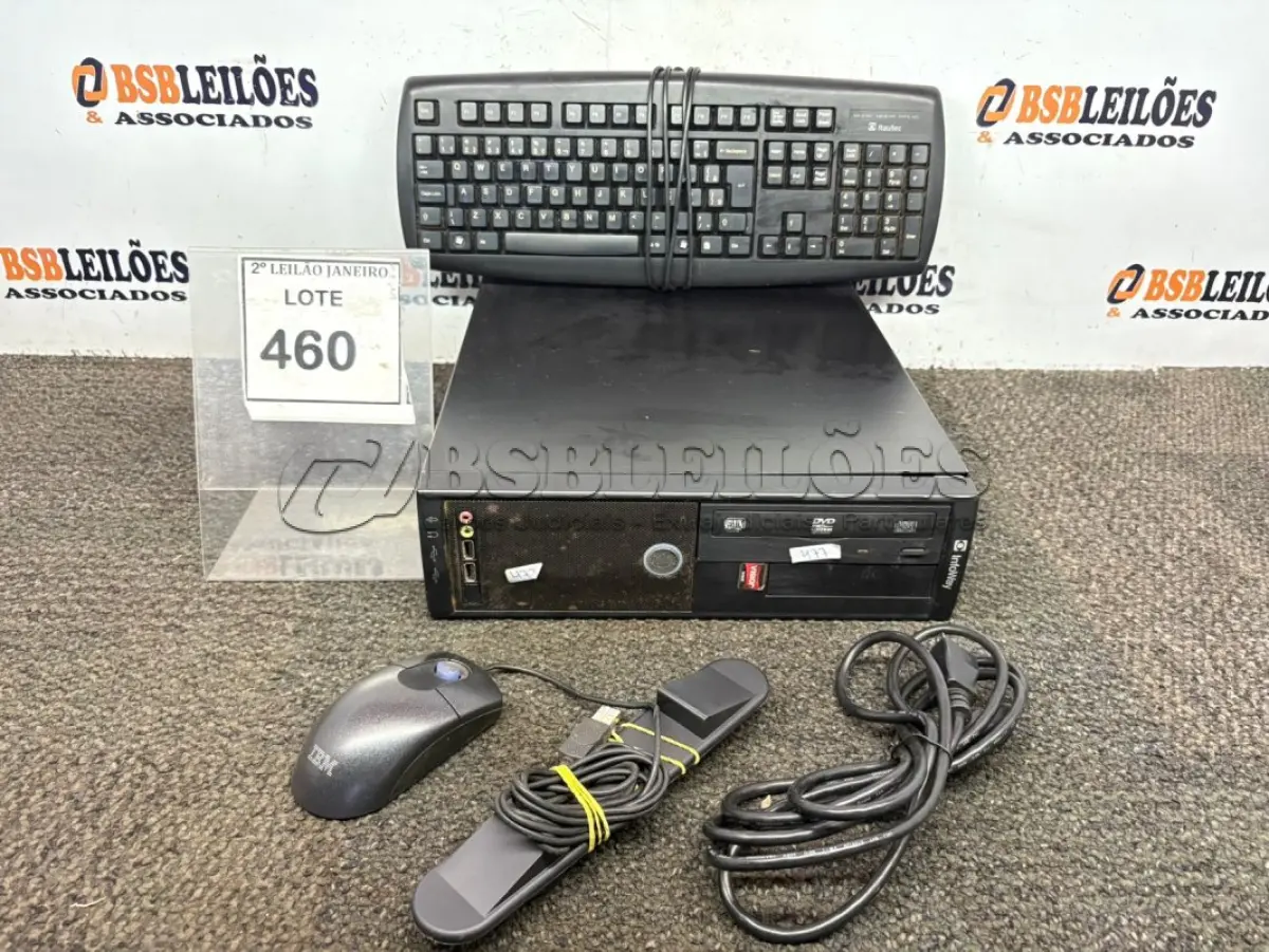 LOTE 460 - 01 CPU INFORWAY 4GB HD 500, 01 MOUSE, 01 TECLADO , 01 BASE DE CPU, 01 CABO DE FORÇA. (NO ESTADO) ATENÇÃO! FAZER A VISITAÇÃO ANTES DE ARREMATAR, NÃO SABEMOS SE FUNCIONA. LEILÃO NÃO TEM GARANTIA E NEM DEVOLUÇÃO, SUJEITO A POSSÍVEIS AVARIAS VISÍVEIS/OCULTAS E/OU AUSÊNCIA DE COMPONENTES.