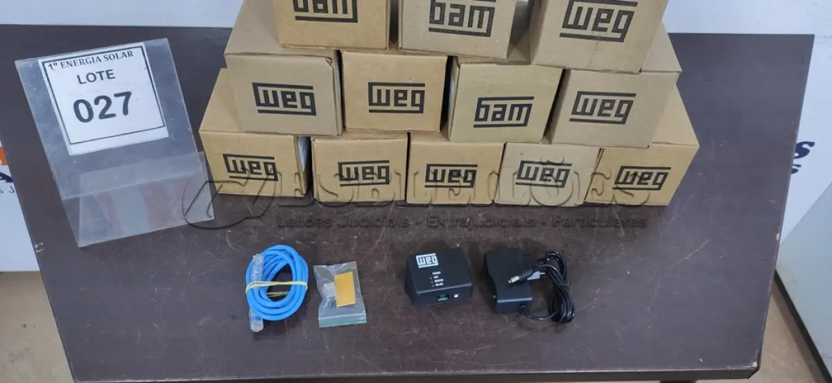 LOTE 027 - 16 MÓDULOS WIFI DATALOGGER WEG WCD ED100. (NO ESTADO) ATENÇÃO! FAZER A VISITAÇÃO ANTES DE ARREMATAR, NÃO SABEMOS SE FUNCIONA, LEILÃO NÃO TEM GARANTIA E NEM DEVOLUÇÃO, SUJEITO A POSSÍVEIS AVARIAS VISÍVEIS/OCULTAS E/OU AUSÊNCIA DE COMPONENTES.