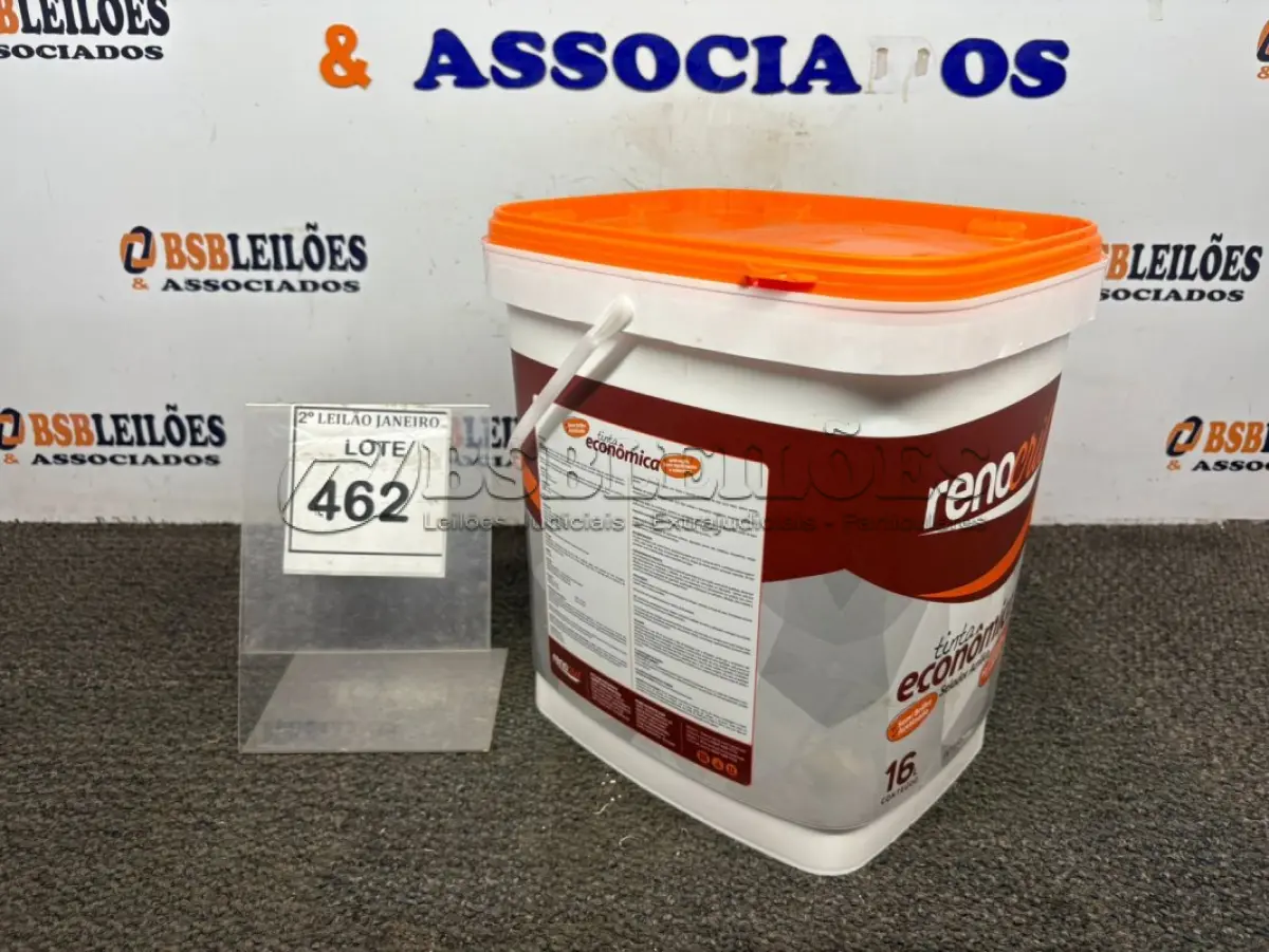 LOTE 462 - 01 BALDE DE SELADOR ACRÍLICO 16L NA COR BRANCO NEVE SEMIBRILHO ACETINADO VALIDADE 11/27 MARCA RENOCRIL. (NO ESTADO) ATENÇÃO! FAZER A VISITAÇÃO ANTES DE ARREMATAR, NÃO SABEMOS SE FUNCIONA. LEILÃO NÃO TEM GARANTIA E NEM DEVOLUÇÃO, SUJEITO A POSSÍVEIS AVARIAS VISÍVEIS/OCULTAS E/OU AUSÊNCIA DE COMPONENTES.