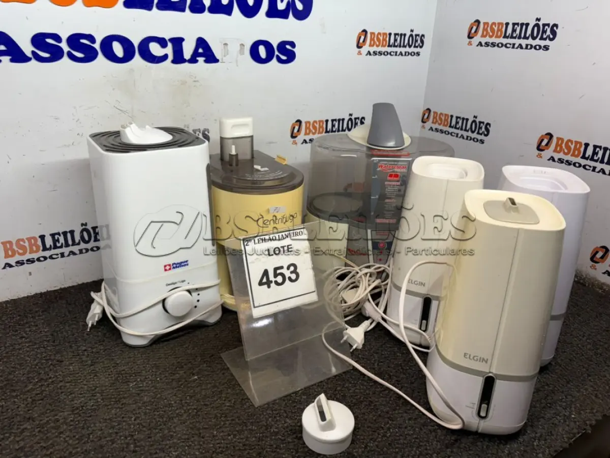 LOTE 453 - 01 CENTRÍFUGA MARCA WALITA E 05 UMIDIFICADORES DE MARCAS MODELOS DIVERSOS. (NO ESTADO) ATENÇÃO! FAZER A VISITAÇÃO ANTES DE ARREMATAR, NÃO SABEMOS SE FUNCIONA, LEILÃO NÃO TEM GARANTIA E NEM DEVOLUÇÃO, SUJEITO A POSSÍVEIS AVARIAS VISÍVEIS/OCULTAS E/OU AUSÊNCIA DE COMPONENTES.