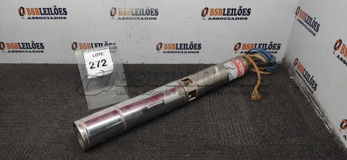 LOTE 272 - 01 BOMBA HIDRÁULICA SUBMERSA TSM-1012 TRIFASICA 380V 1CV MARCA THEBE. (NO ESTADO) ATENÇÃO! FAZER A VISITAÇÃO ANTES DE ARREMATAR, NÃO SABEMOS SE FUNCIONA. LEILÃO NÃO TEM GARANTIA E NEM DEVOLUÇÃO, SUJEITO A POSSÍVEIS AVARIAS VISÍVEIS/OCULTAS E/OU AUSÊNCIA DE COMPONENTES.