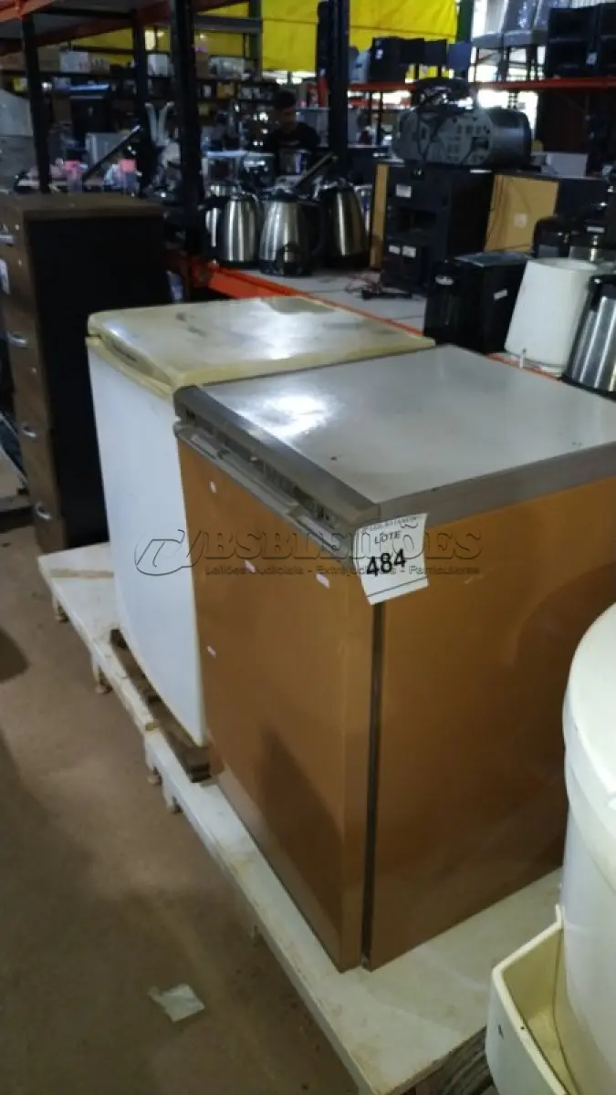 LOTE 484 - 02 FRIGOBARES MARCAS ELECTROLUX E CONSUL COM AVARIAS. (NO ESTADO) ATENÇÃO! FAZER A VISITAÇÃO ANTES DE ARREMATAR, NÃO SABEMOS SE FUNCIONA, LEILÃO NÃO TEM GARANTIA E NEM DEVOLUÇÃO, SUJEITO A POSSÍVEIS AVARIAS VISÍVEIS/OCULTAS E/OU AUSÊNCIA DE COMPONENTES.