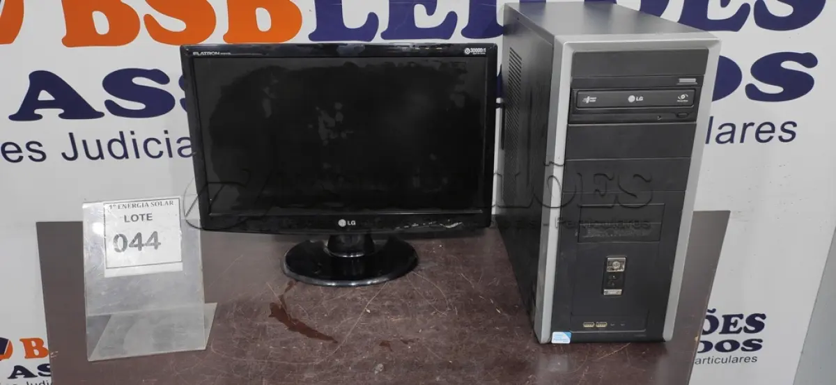 LOTE 044 - 01 CPU E 01 MONITOR LG. (NO ESTADO) ATENÇÃO! FAZER A VISITAÇÃO ANTES DE ARREMATAR, NÃO SABEMOS SE FUNCIONA, LEILÃO NÃO TEM GARANTIA E NEM DEVOLUÇÃO, SUJEITO A POSSÍVEIS AVARIAS VISÍVEIS/OCULTAS E/OU AUSÊNCIA DE COMPONENTES.