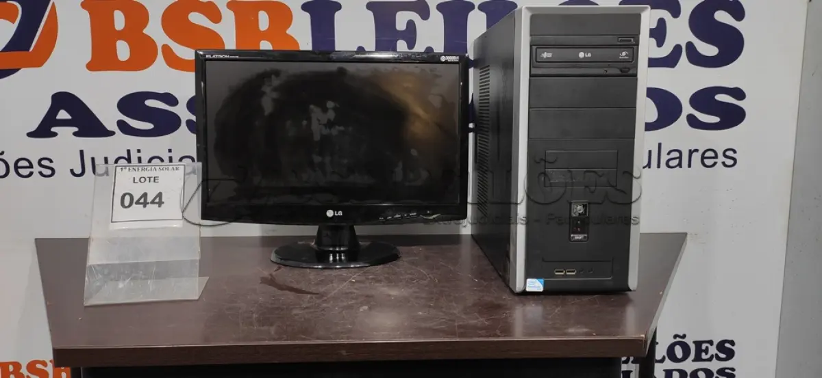 LOTE 044 - 01 CPU E 01 MONITOR LG. (NO ESTADO) ATENÇÃO! FAZER A VISITAÇÃO ANTES DE ARREMATAR, NÃO SABEMOS SE FUNCIONA, LEILÃO NÃO TEM GARANTIA E NEM DEVOLUÇÃO, SUJEITO A POSSÍVEIS AVARIAS VISÍVEIS/OCULTAS E/OU AUSÊNCIA DE COMPONENTES.