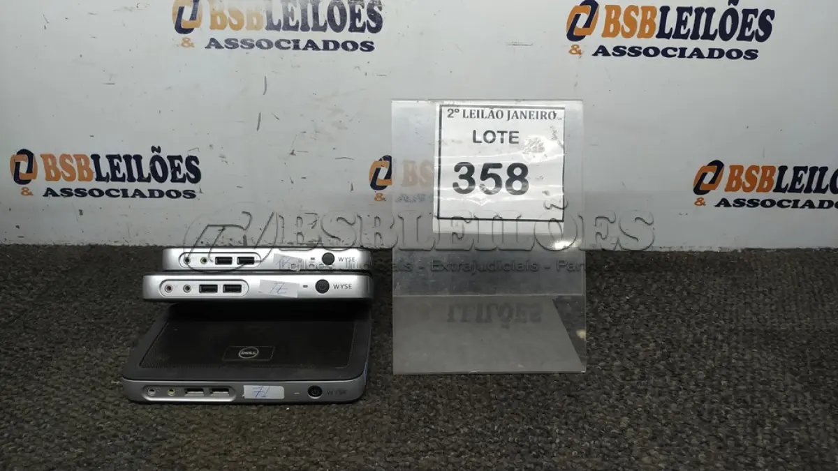 LOTE 358 - 03 TERMINAIS THIN CLIENTE WYSE MARCA DELL. (NO ESTADO) ATENÇÃO! FAZER A VISITAÇÃO ANTES DE ARREMATAR, NÃO SABEMOS SE FUNCIONA. LEILÃO NÃO TEM GARANTIA E NEM DEVOLUÇÃO, SUJEITO A POSSÍVEIS AVARIAS VISÍVEIS/OCULTAS E/OU AUSÊNCIA DE COMPONENTES.