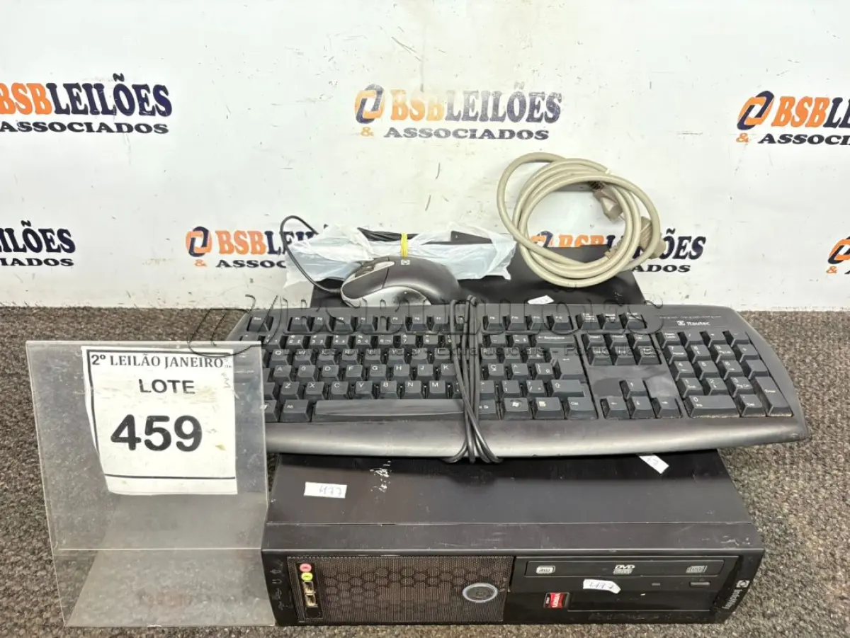 LOTE 459 - 01 CPU INFORWAY 4GB HD 500, 01 MOUSE, 01 TECLADO , 01 BASE DE CPU, 01 CABO DE FORÇA. (NO ESTADO) ATENÇÃO! FAZER A VISITAÇÃO ANTES DE ARREMATAR, NÃO SABEMOS SE FUNCIONA. LEILÃO NÃO TEM GARANTIA E NEM DEVOLUÇÃO, SUJEITO A POSSÍVEIS AVARIAS VISÍVEIS/OCULTAS E/OU AUSÊNCIA DE COMPONENTES.