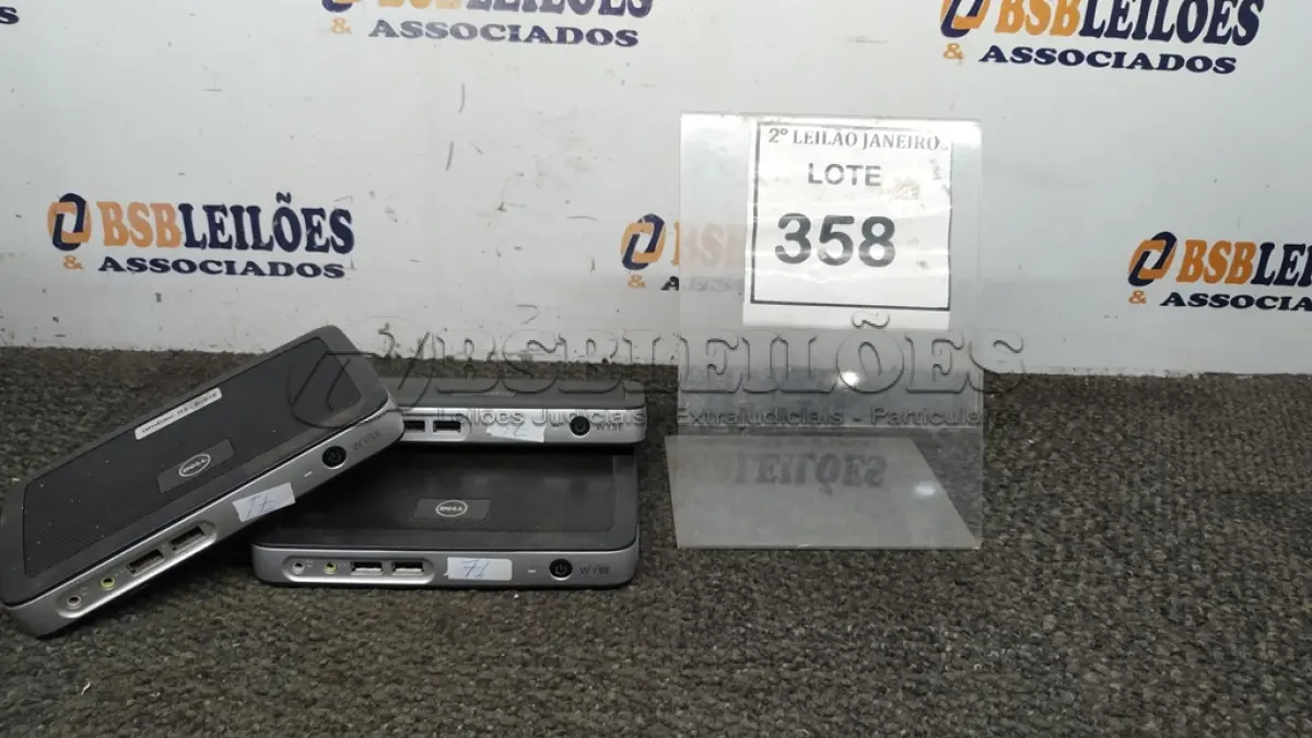 LOTE 358 - 03 TERMINAIS THIN CLIENTE WYSE MARCA DELL. (NO ESTADO) ATENÇÃO! FAZER A VISITAÇÃO ANTES DE ARREMATAR, NÃO SABEMOS SE FUNCIONA. LEILÃO NÃO TEM GARANTIA E NEM DEVOLUÇÃO, SUJEITO A POSSÍVEIS AVARIAS VISÍVEIS/OCULTAS E/OU AUSÊNCIA DE COMPONENTES.