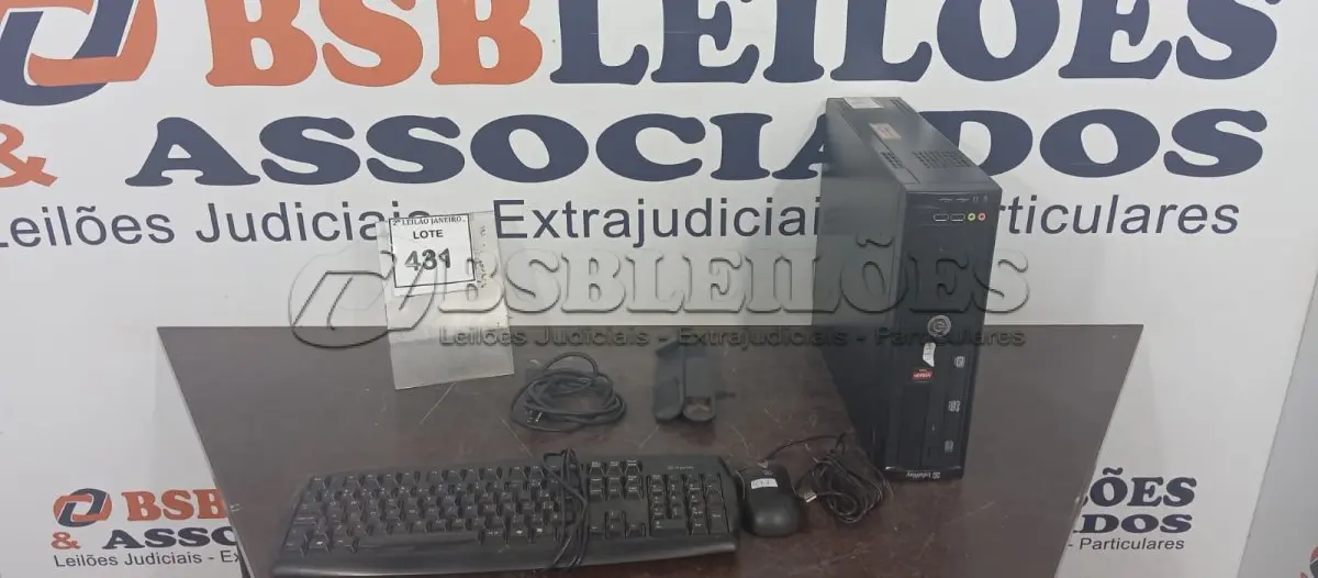 LOTE 431 - 01 CPU INFORWAY 4GB HD 500, 01 MOUSE, 01 TECLADO, 01 BASE DE CPU, 01 CABO DE FORÇA. (NO ESTADO) ATENÇÃO! FAZER A VISITAÇÃO ANTE S DE ARREMATAR, NÃO SABEMOS SE FUNCIONA. LEILÃO NÃO TEM GARANTIA E NEM DEVOLUÇÃO, SUJEITO A POSSÍVEIS AVARIAS VISÍVEIS/OCULTAS E/OU AUSÊNCIA DE COMPONENTES.