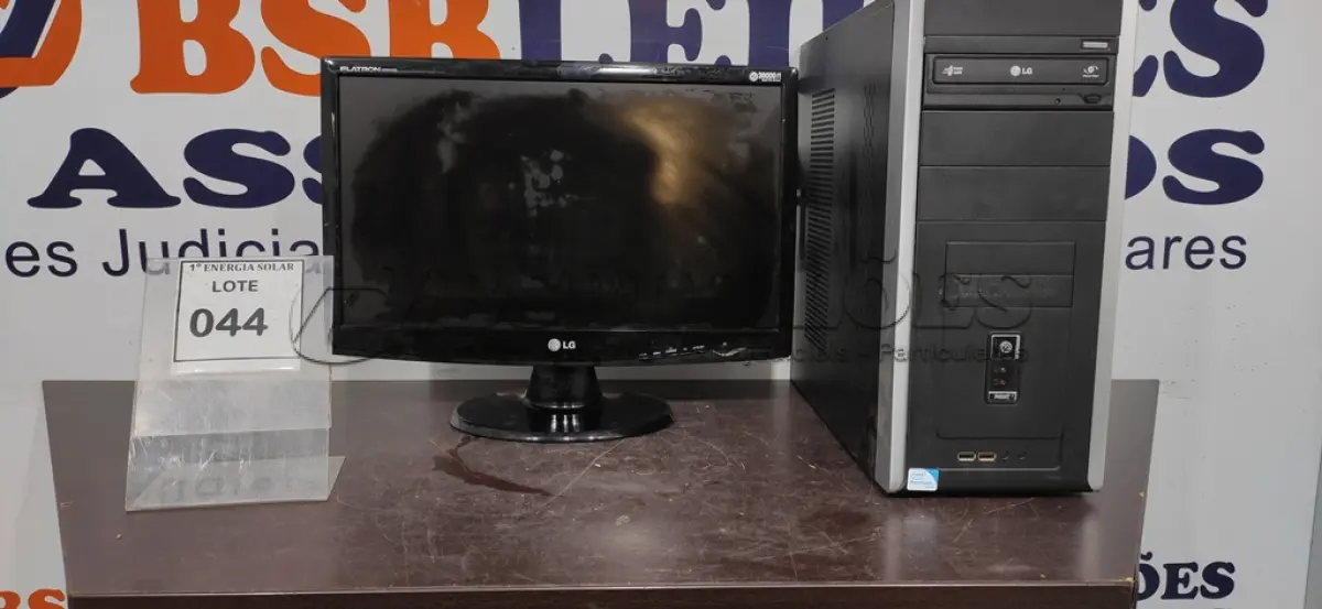 LOTE 044 - 01 CPU E 01 MONITOR LG. (NO ESTADO) ATENÇÃO! FAZER A VISITAÇÃO ANTES DE ARREMATAR, NÃO SABEMOS SE FUNCIONA, LEILÃO NÃO TEM GARANTIA E NEM DEVOLUÇÃO, SUJEITO A POSSÍVEIS AVARIAS VISÍVEIS/OCULTAS E/OU AUSÊNCIA DE COMPONENTES.