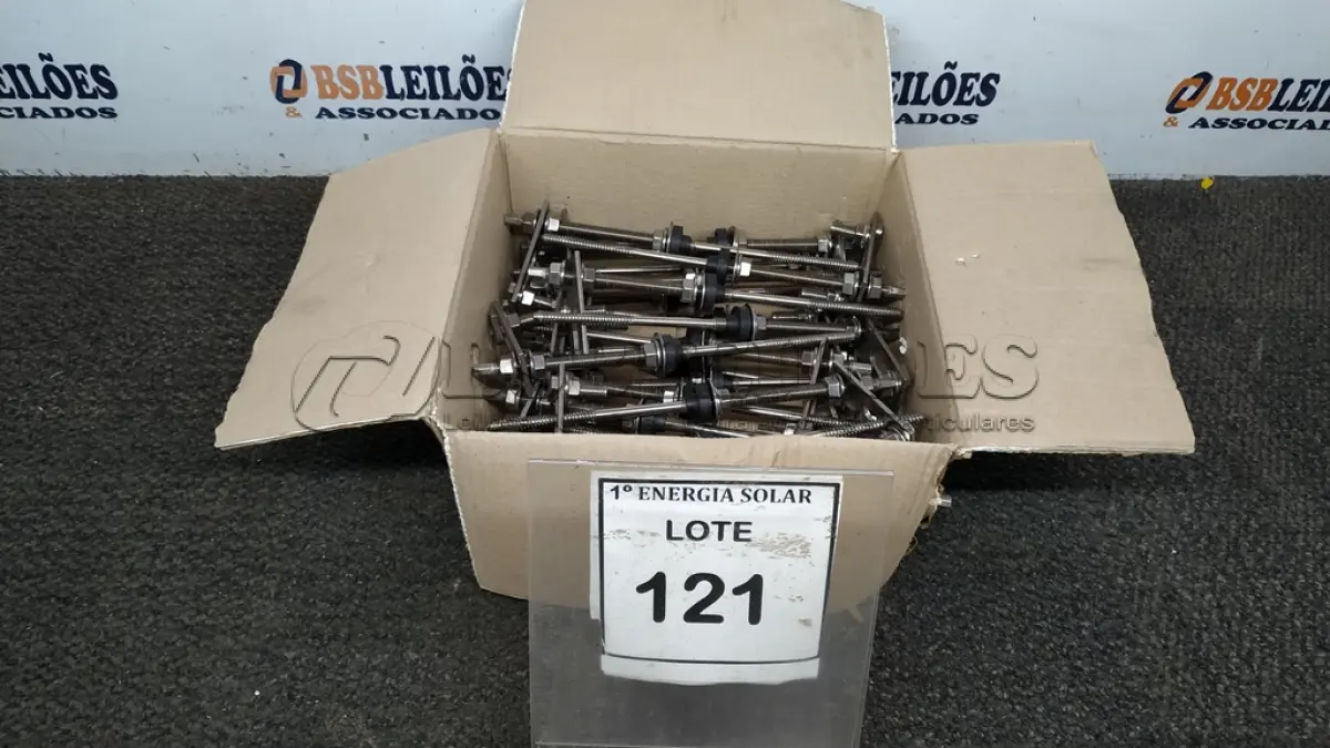 LOTE 121 - 01 CAIXA COM PARAFUSOS DE FIXAÇÃO METÁLICO M10 X 250MM AÇO INOX.  (NO ESTADO) ATENÇÃO! FAZER A VISITAÇÃO ANTES DE ARREMATAR, NÃO SABEMOS SE FUNCIONA, LEILÃO NÃO TEM GARANTIA E NEM DEVOLUÇÃO, SUJEITO A POSSÍVEIS AVARIAS VISÍVEIS/OCULTAS E/OU AUSÊNCIA DE COMPONENTES.