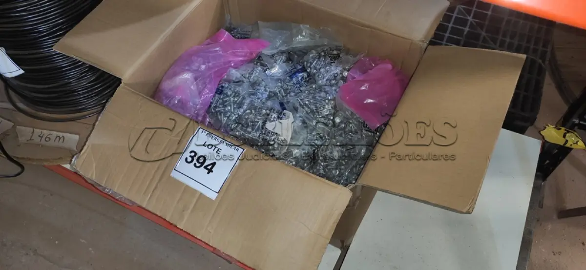 LOTE 394 - 01 CAIXA COM APROXIMADAMENTE 1.900 PARAFUSOS SEXTAVADO 5X25. (NO ESTADO) ATENÇÃO! FAZER A VISITAÇÃO ANTES DE ARREMATAR, NÃO SABEMOS SE FUNCIONA, LEILÃO NÃO TEM GARANTIA E NEM DEVOLUÇÃO, SUJEITO A POSSÍVEIS AVARIAS VISÍVEIS/OCULTAS E/OU 