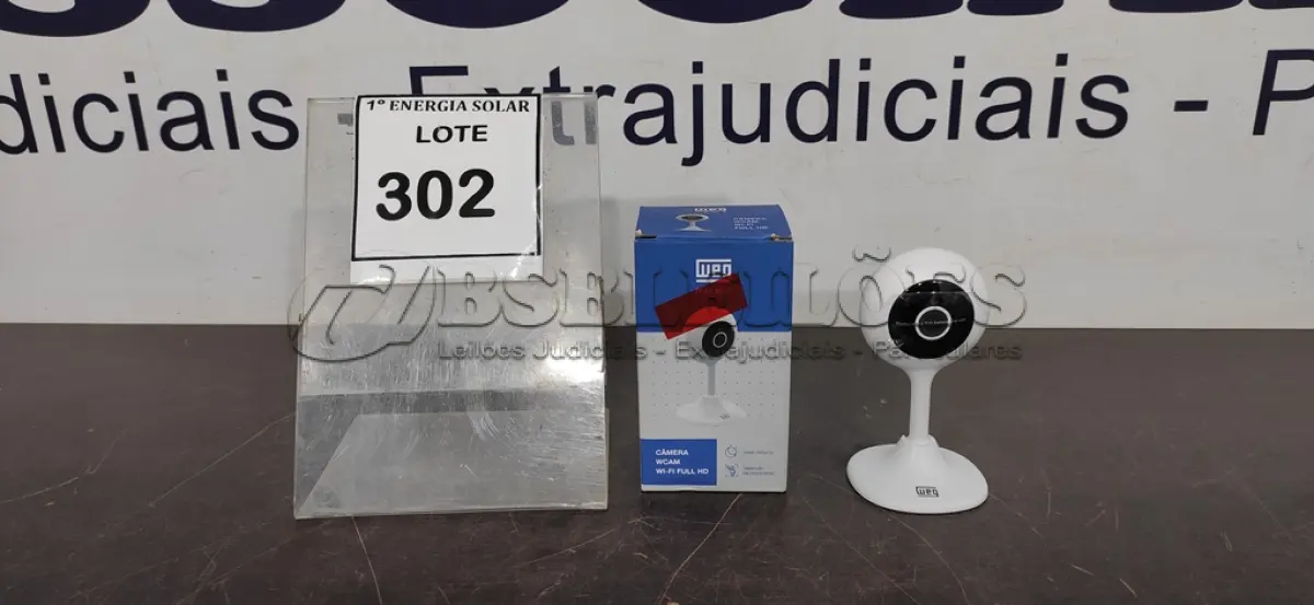 LOTE 302 - 01 CÂMERA WCAM WIFI FULL HD MARCA WEG (NO ESTADO) ATENÇÃO! FAZER A VISITAÇÃO ANTES DE ARREMATAR, NÃO SABEMOS SE FUNCIONA, LEILÃO NÃO TEM GARANTIA E NEM DEVOLUÇÃO, SUJEITO A POSSÍVEIS AVARIAS VISÍVEIS/OCULTAS E/OU AUSÊNCIA DE COMPONENTES.