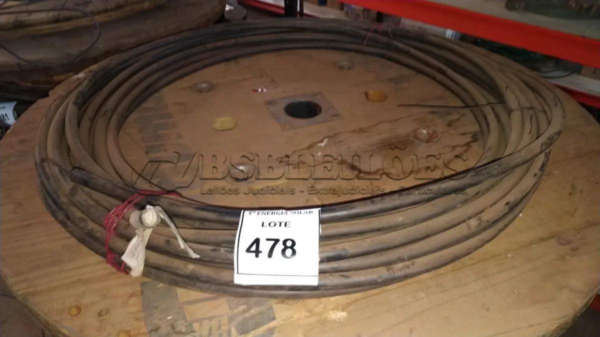 LOTE 478 - 37M DE FIO ISOLADO EM ALUMÍNIO PRETO 150MM. (NO ESTADO) ATENÇÃO! FAZER A VISITAÇÃO ANTES DE ARREMATAR, NÃO SABEMOS SE FUNCIONA, LEILÃO NÃO TEM GARANTIA E NEM DEVOLUÇÃO, SUJEITO A POSSÍVEIS AVARIAS VISÍVEIS/OCULTAS