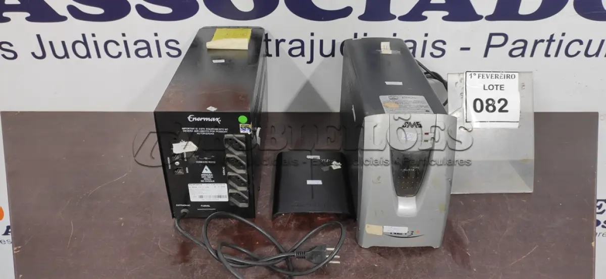 LOTE 082 - 01 NOBREAK DE 1.400VA E 01 NOBREAK DE 1.200VA. (NO ESTADO) ATENÇÃO! FAZER A VISITAÇÃO ANTES DE ARREMATAR, NÃO SABEMOS SE FUNCIONA, LEILÃO NÃO TEM GARANTIA E NEM DEVOLUÇÃO, SUJEITO A POSSÍVEIS AVARIAS VISÍVEIS/OCULTAS E/OU AUSÊNCIA DE COMPONENTES.
