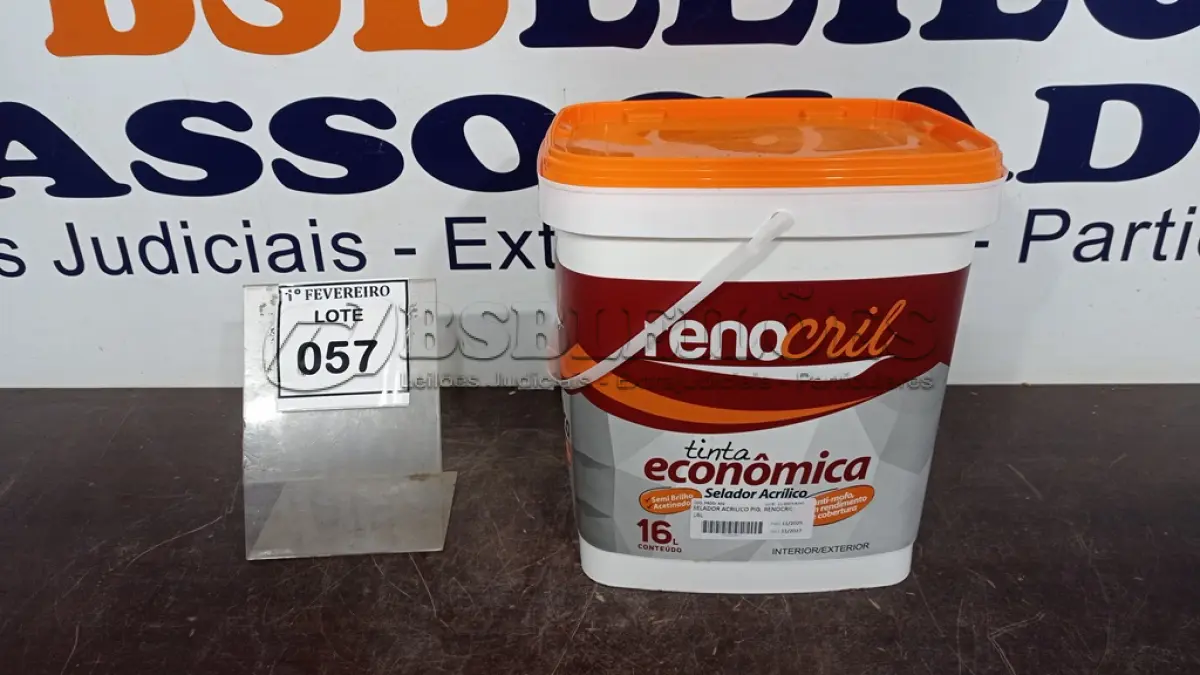 LOTE 057 - 01 BALDE DE SELADOR ACRÍLICO 16L INTERIOR/EXTERIOR MARCA RENOCRIL. (NO ESTADO) ATENÇÃO! FAZER A VISITAÇÃO ANTES DE ARREMATAR, NÃO SABEMOS SE FUNCIONA, LEILÃO NÃO TEM GARANTIA E NEM DEVOLUÇÃO, SUJEITO A POSSÍVEIS AVARIAS VISÍVEIS/OCULTAS E/OU AUSÊNCIA DE COMPONENTES.