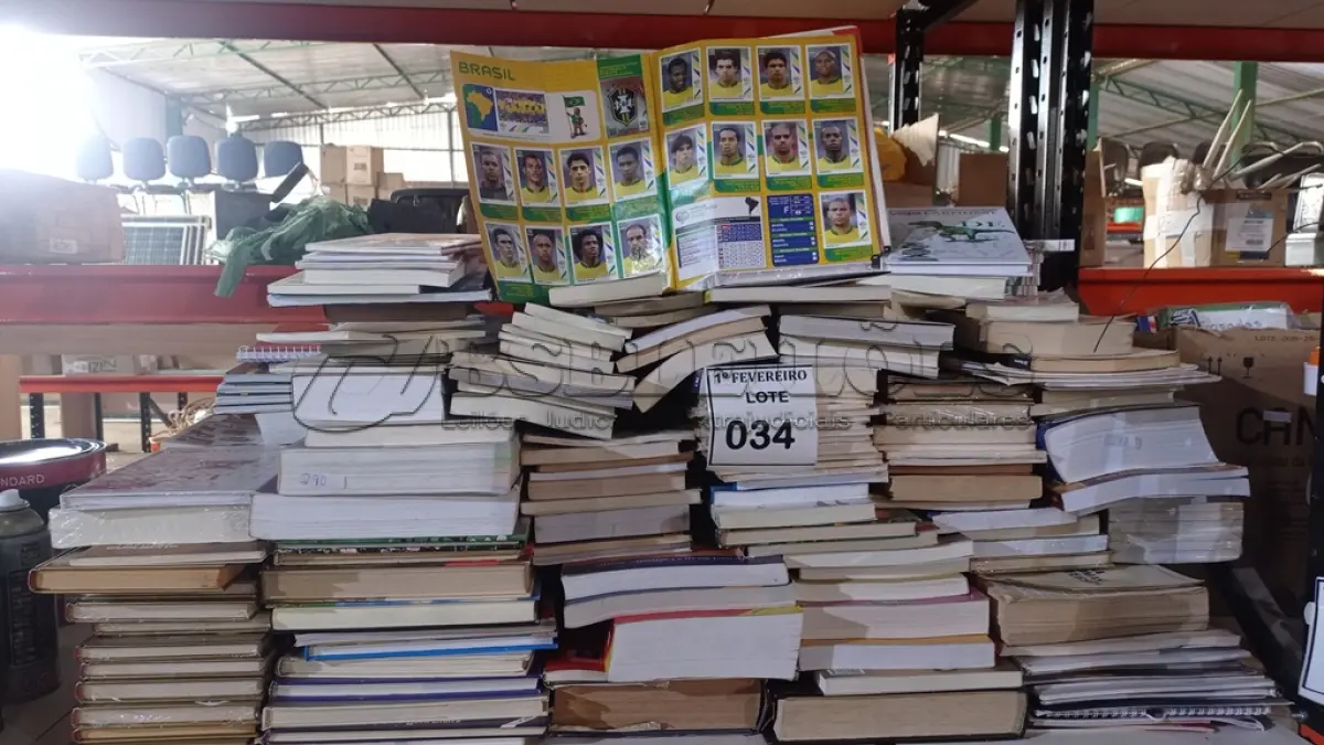 LOTE 034 - 01 ÁLBUM DE FIGURINHA DA COPA DO MUNDO DE 2006 COMPLETO E GRANDE QUANTIDADE DE LIVROS. (NO ESTADO) ATENÇÃO! FAZER A VISITAÇÃO ANTES DE ARREMATAR, NÃO SABEMOS SE FUNCIONA, LEILÃO NÃO TEM GARANTIA E NEM DEVOLUÇÃO, SUJEITO A POSSÍVEIS AVARIAS VISÍVEIS/OCULTAS E/OU AUSÊNCIA DE COMPONENTES.