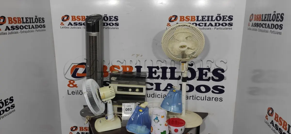 LOTE 062 - 05 UMIDIFICADORES E 03 VENTILADORES DE MARCAS E MODELOS DIVERSOS. (NO ESTADO) ATENÇÃO! FAZER A VISITAÇÃO ANTES DE ARREMATAR, NÃO SABEMOS SE FUNCIONA, LEILÃO NÃO TEM GARANTIA E NEM DEVOLUÇÃO, SUJEITO A POSSÍVEIS AVARIAS VISÍVEIS/OCULTAS E/OU AUSÊNCIA DE COMPONENTES.