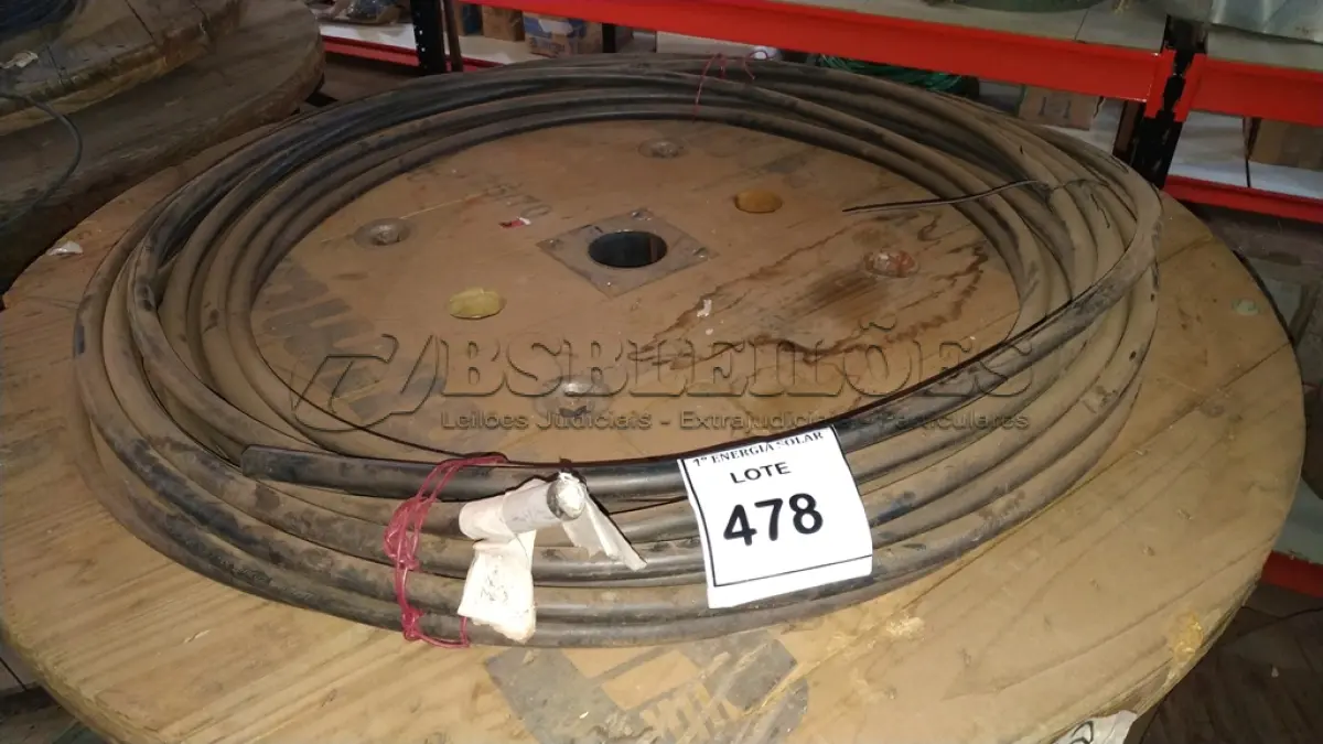 LOTE 478 - 37M DE FIO ISOLADO EM ALUMÍNIO PRETO 150MM. (NO ESTADO) ATENÇÃO! FAZER A VISITAÇÃO ANTES DE ARREMATAR, NÃO SABEMOS SE FUNCIONA, LEILÃO NÃO TEM GARANTIA E NEM DEVOLUÇÃO, SUJEITO A POSSÍVEIS AVARIAS VISÍVEIS/OCULTAS