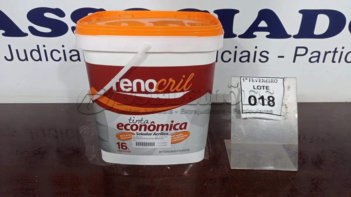 LOTE 018 - 01 BALDE DE SELADOR ACRÍLICO 16L INTERIOR/EXTERIOR MARCA RENOCRIL. (NO ESTADO) ATENÇÃO! FAZER A VISITAÇÃO ANTES DE ARREMATAR, NÃO SABEMOS SE FUNCIONA, LEILÃO NÃO TEM GARANTIA E NEM DEVOLUÇÃO, SUJEITO A POSSÍVEIS AVARIAS VISÍVEIS/OCULTAS E/OU AUSÊNCIA DE COMPONENTES.
