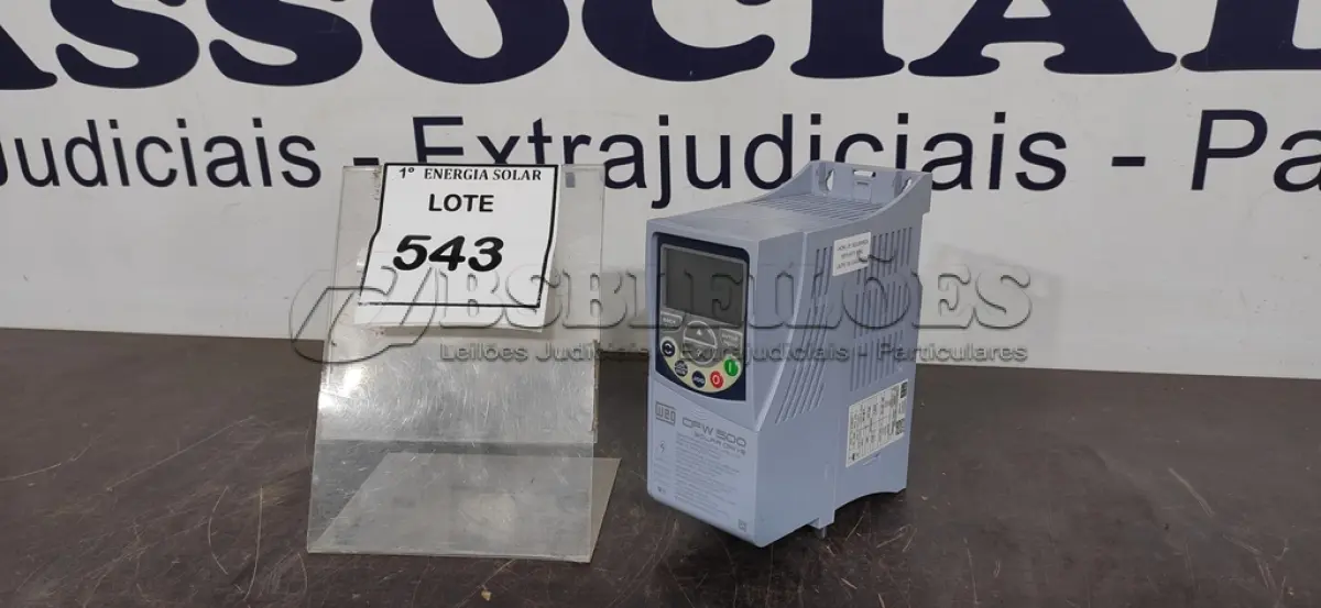LOTE 543 - 01 INVERSOR DE FREQUÊNCIA CFW500. (NO ESTADO) ATENÇÃO! FAZER A VISITAÇÃO ANTES DE ARREMATAR, NÃO SABEMOS SE FUNCIONA, LEILÃO NÃO TEM GARANTIA E NEM DEVOLUÇÃO, SUJEITO A POSSÍVEIS AVARIAS VISÍVEIS/OCULTAS