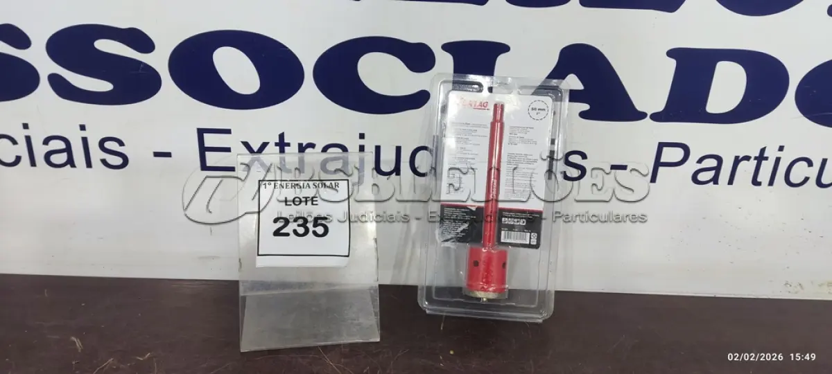 LOTE 235 - 01 SERRA COPO PARA ALVENARIA N* 50MM. (NO ESTADO) ATENÇÃO! FAZER A VISITAÇÃO ANTES DE ARREMATAR, NÃO SABEMOS SE FUNCIONA, LEILÃO NÃO TEM GARANTIA E NEM DEVOLUÇÃO, SUJEITO A POSSÍVEIS AVARIAS VISÍVEIS/OCULTAS E/OU AUSÊNCIA DE COMPONENTES.